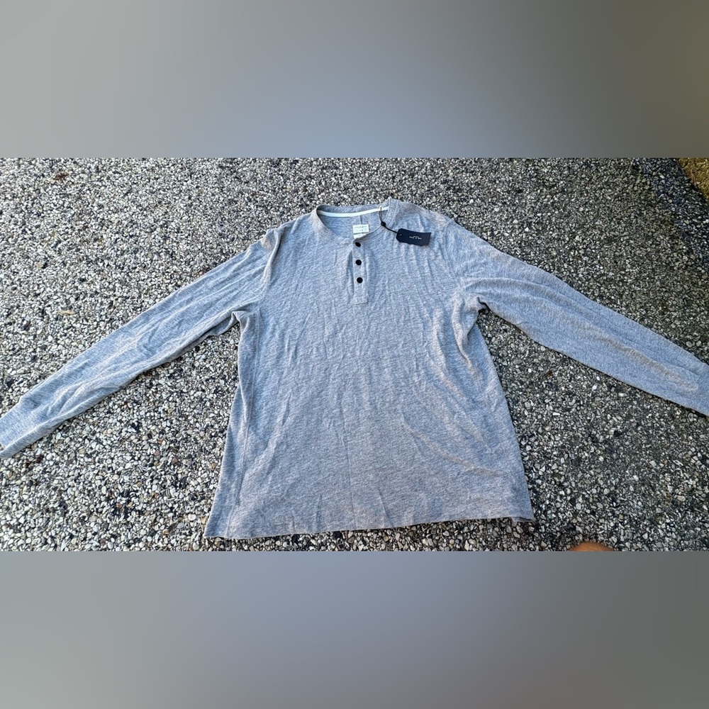 Rag & Bone | Mens | Long Sleeve | Classic Henley Shirt | Heather Gray | Size XL